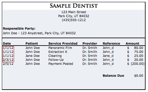 date of service2