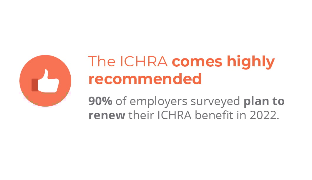90% of employers surveyed plan to renew their ICHRA benefit in 2022.