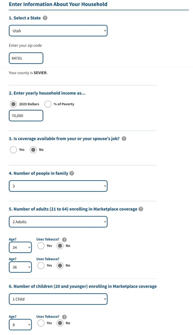 2025 KFF Marketplace Calculator - Utah-1
