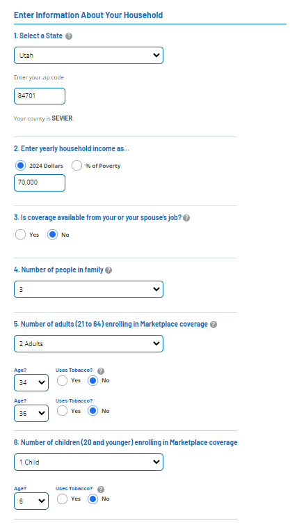 KFF PTC Calculator - Utah