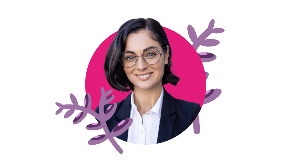 Image of woman with pink background